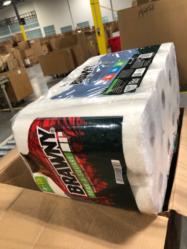 Photo 1 of 2 Brawny® Tear-A-Square® Paper Towels, 8 Double Rolls = 16 Regular Rolls