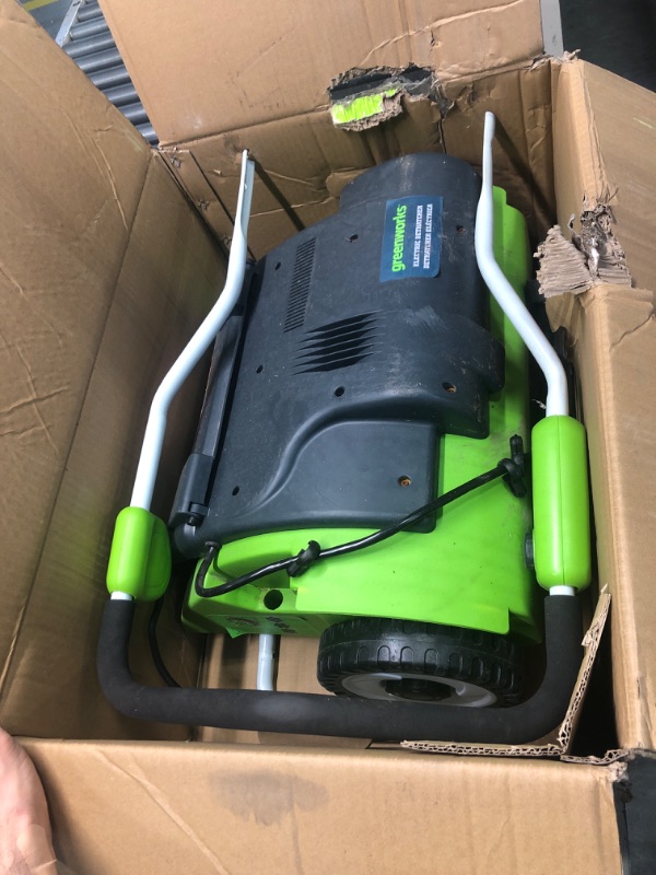 Photo 4 of *UNABLE TO TEST, LOOKS HEAVILY USED*

GreenWorks 27022 10 Amp 14" Corded Dethatcher, 29.55 Lbs