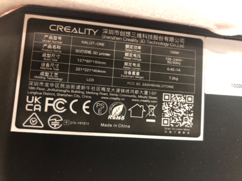 Photo 5 of Creality HALOT-ONE Resin 3D Printer with High Precise Integral Light Source, CL-60 SLA 3D Printer with 2K Mono LCD Screen WiFi Function Dual Cooling & Filtering Systems Print Size 127x80x160mm