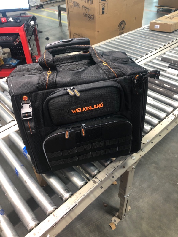 Photo 3 of 46Pockets-26" Rolling tool bag, Tool bag with wheels, Large tool bag, Rolling tote bag, Tool tote, HVAC tool bag, Electrician tool bag, Tool bag organizer, Tool bags for men,Tool bags for construction