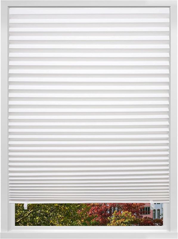 Photo 1 of 6-Pack Light Filtering Pleated Paper Shades for Windows, Temporary and Portable Shades with 12 Clips for Travel, Peel and Stick to Install, Cut to Any Size, White

3 NEW, 3 OPENED