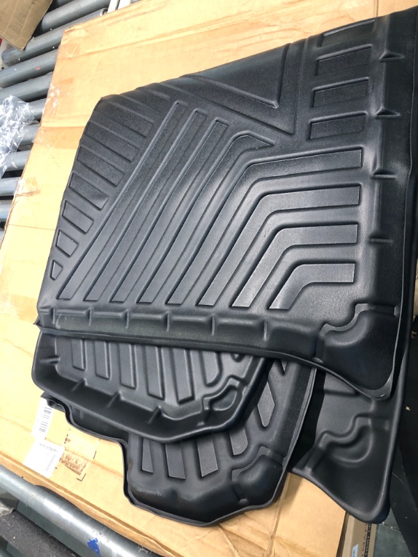 Photo 2 of Cqlights Q7 Cargo Liner for Audi Q7 2017 2018 2019 2020 2021 Trunk Liner Tray Heavy Duty Rubber Rear Cargo Area Mat Waterproof Protector Floor Mat Black