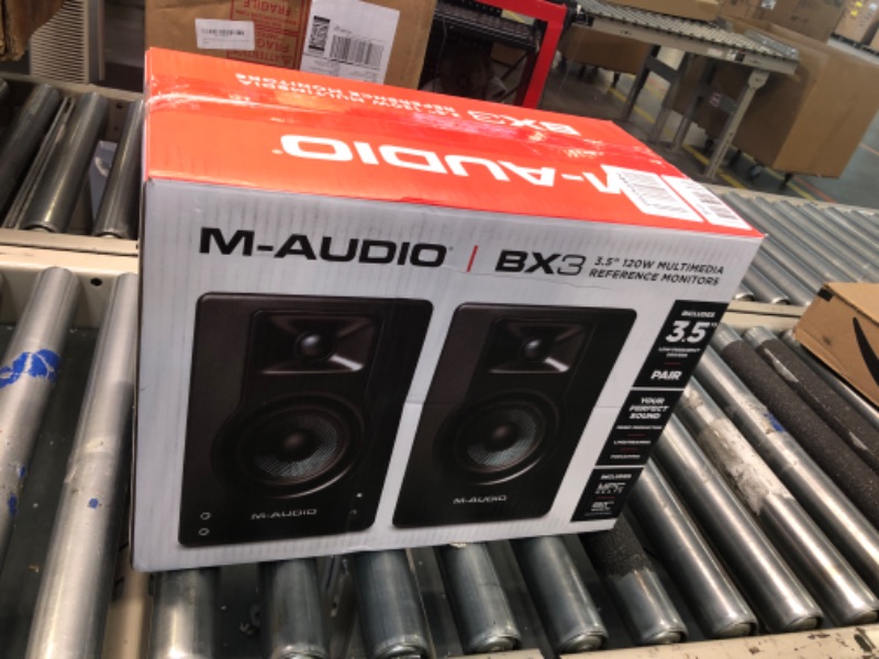 Photo 2 of M-Audio BX3 3.5" Studio Monitors, HD PC Speakers for Recording and Multimedia with Music Production Software, 120W, Pair Pair 3.5" Speakers No Bluetooth Monitors