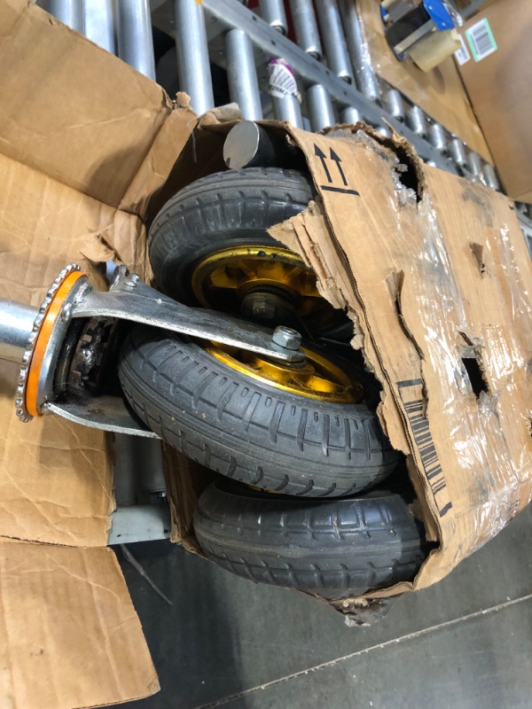 Photo 1 of ASTAMOTOR 4 PCS 8"x 2" Scaffolding Rubber Caster Wheels with Dual Locking Swivel Caster, 360 Degrees Heavy Duty