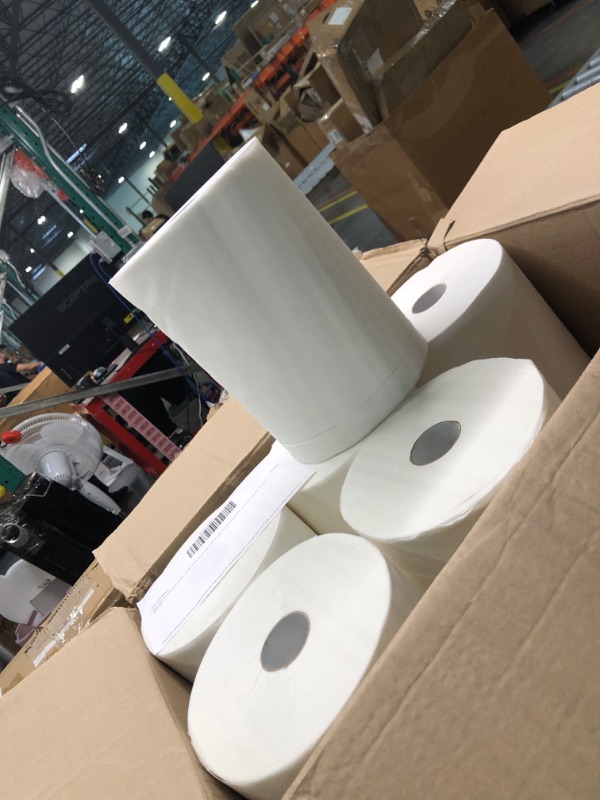 Photo 2 of High Capacity TAD Towel rolls, 10" Roll, White, 6 Rolls Premium Quality Fits Touchless Automatic roll Towel Dispenser