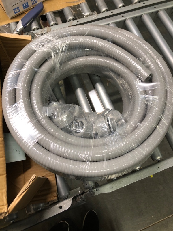 Photo 3 of DWALE Liquid-Tight Conduit and Connector Kit,Flexible Non Metallic Liquid Tight Electrical Conduit,3/4inch 25ft Electrical Conduit Kit,with 5 Straight and 3 Angle Fittings Included,3/4 in. Dia 25 ft