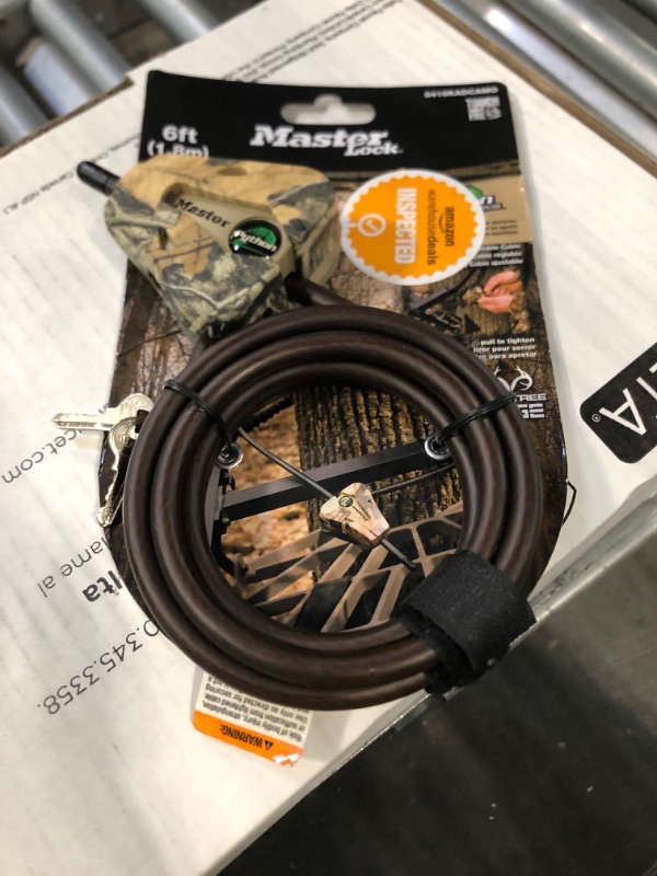 Photo 2 of Master Lock 8418KADCAM-TMB Python Adjustable Locking Cable, Braided Steel, Camo Colored, 6-Feet X 5/16-Inch