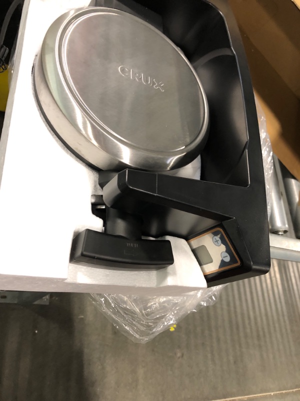 Photo 2 of CRUX Rotating Belgian Waffle Maker with Deep Nonstick Plates - Digital Waffle Iron with LCD Display, Browning Control and Cord Storage, Stainless Steel Single Rotating