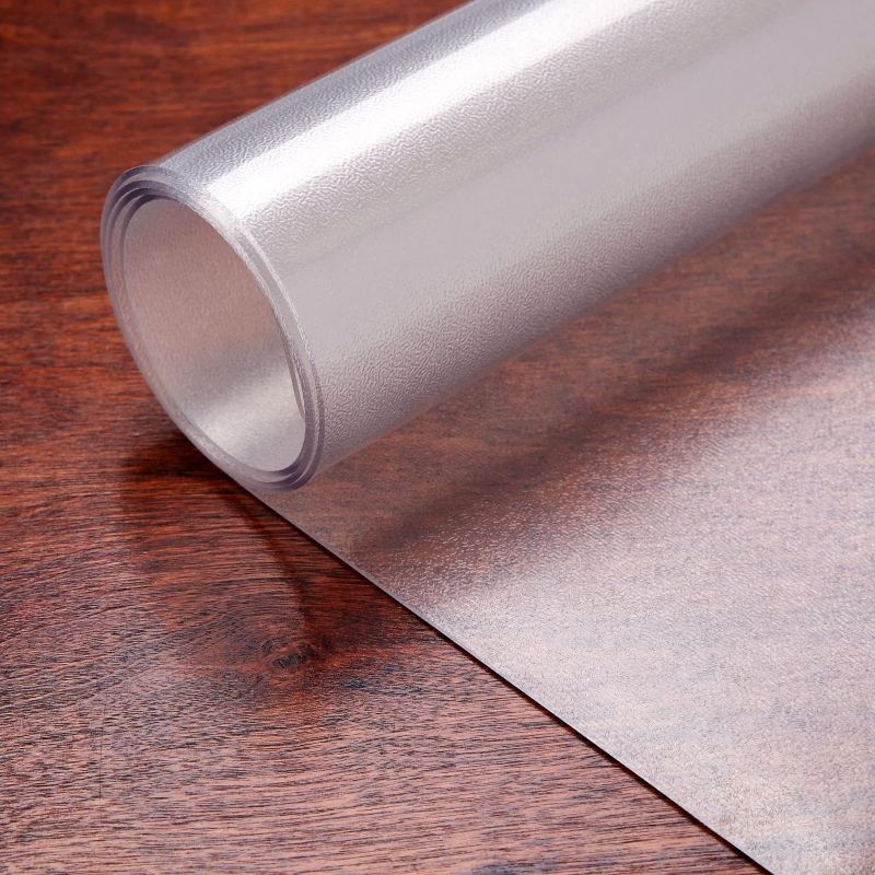 Photo 1 of Frosted Clear Desk Protector Mat, 1.5mm Thick Writing Desk Blotter Pad for Office and Home (17 x 34 in)