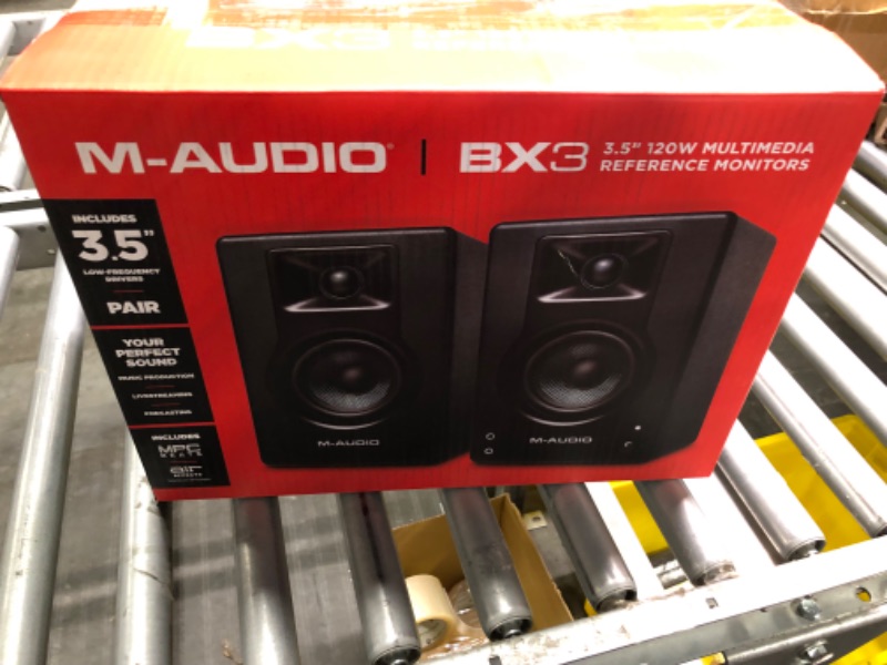 Photo 2 of M-Audio BX3 3.5" Studio Monitors, HD PC Speakers for Recording and Multimedia with Music Production Software, 120W, Pair Pair 3.5" Speakers No Bluetooth Monitors