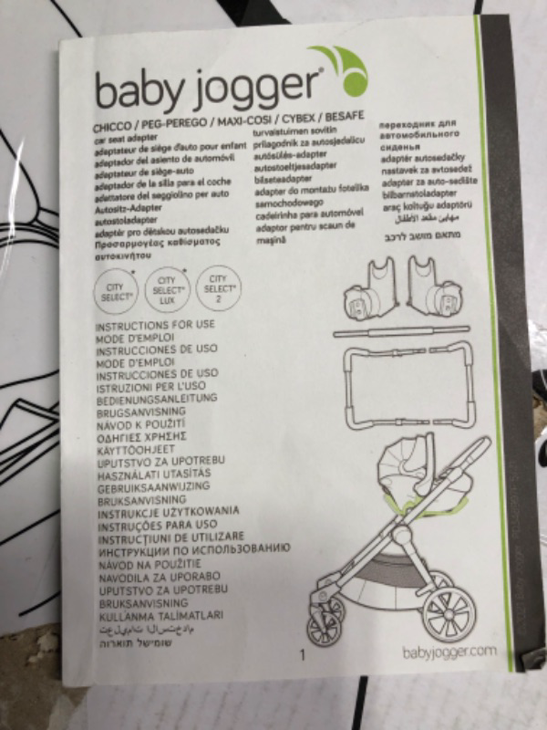 Photo 1 of Baby Jogger Chicco/Peg Perego Car Seat Adapter for City Select and City Select LUX Strollers, Black, 1 count Select/Premier/Single/Chicco/Peg Perego/Maxi Cosi