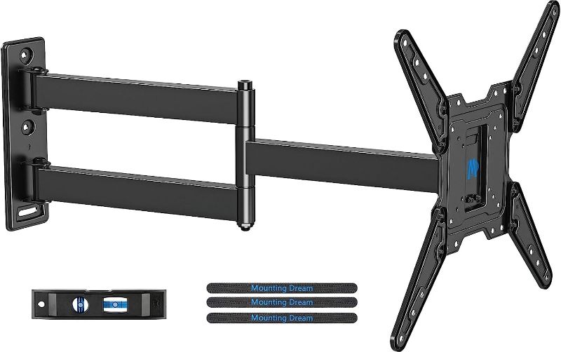 Photo 1 of Mounting Dream Long Arm TV Wall Mount for 37-75 Inch TV, Corner TV Wall Mount with 32” Long Extension, Full Motion TV Mount Swivel & Tilt, Fits Max VESA 600x400mm,100 lbs, 16”,18”,24” Studs MD2285-LA