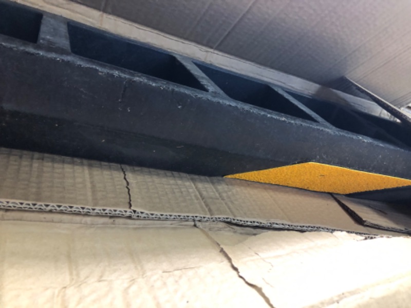 Photo 1 of Outspurge 72.5" Rubber Parking Bumper 4500lbs Heavy Duty Parking Curb for Garage Parking Block Car Stopper with 8 High Reflective Yellow Safety Stripes, 72.5" Lx 6.5" Wx 4.5" H