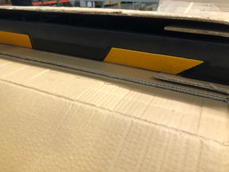 Photo 3 of Outspurge 72.5" Rubber Parking Bumper 4500lbs Heavy Duty Parking Curb for Garage Parking Block Car Stopper with 8 High Reflective Yellow Safety Stripes, 72.5" Lx 6.5" Wx 4.5" H