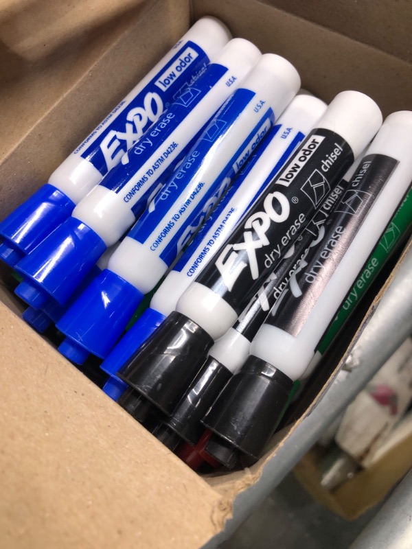 Photo 3 of EXPO Low Odor Dry Erase Marker Chisel Tip Assorted 36/Box