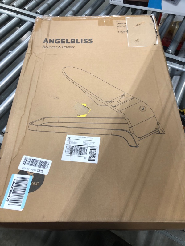 Photo 1 of ANGELBLISS Baby Bouncer, Portable Bouncer Seat for Babies, Infants Bouncy Seat with Mesh Fabric, Natural Vibrations (Dark Grey) Dark Gray