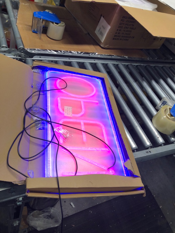 Photo 2 of Open Signs for Business Ultra Bright LED Neon Open Signs 22 Inch Plug In Electric Light Up Open Sign with ON/OFF Switch for Business Storefront Window Glass Door Shop Store Florists Bar Salon Cafes Restaurant Pubs Blue/Red 22 Inch