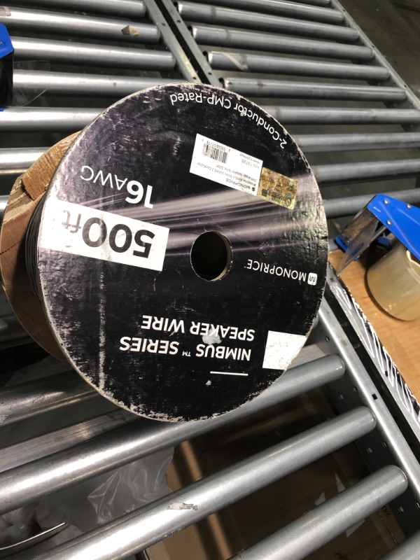 Photo 2 of Monoprice Speaker Wire - 16 AWG, 2 Conductor, CMP-Rated, UL Plenum Rated, 100 Percent Pure Bare Copper with Color Coded Conductors, 500 Feet, Black - Nimbus Series 2-Conductor 500 Feet 16AWG Cable