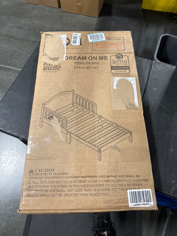 Photo 1 of Dream On Me Sydney Toddler Bed in Steel Grey, Greenguard Gold Certified Toddler Bed Steel Grey