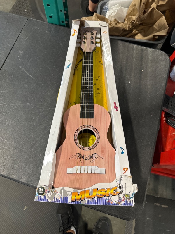 Photo 1 of Happy Tune 6 String Acoustic Guitar Toy for Kids with Vibrant Sounds and Tunable Strings (Natural)