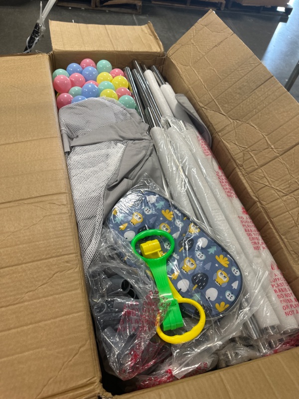 Photo 1 of OPENED BOX.
Baby Playpen 79" X 71" , LUTIKIANG Play Yard for Babies and Toddlers with Mat, Safety Extra Large Baby Fence Area, Indoor & Outdoor Kids Activity Play Center with Anti-Slip Suckers and Zipper Gate. 79"*71"
