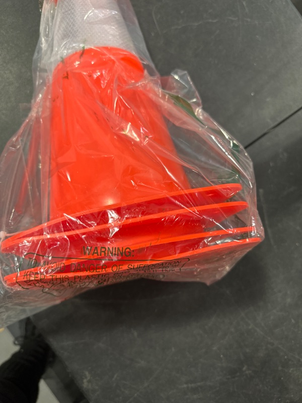 Photo 3 of 18 Inch Traffic Safety Cones with Reflective Collars,Orange Hazard Caution Cone Road Street Parking Cone, [4 Pack] Plastic Cone for Driving Practice,Construction Keep Security Distance Barriers 4 Pack-Orange