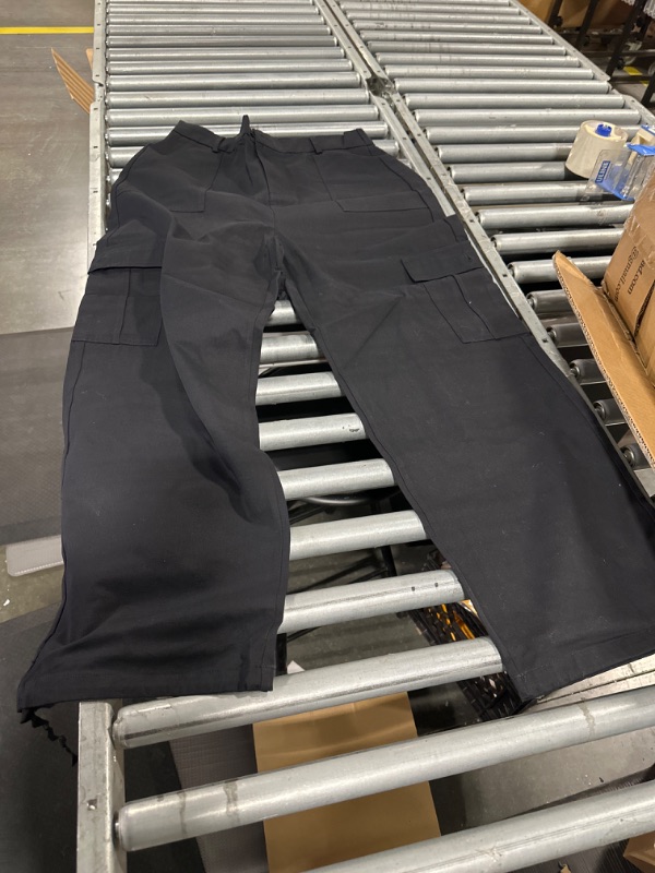 Photo 1 of Large Cargo Pants With Drawstring Bottom Black