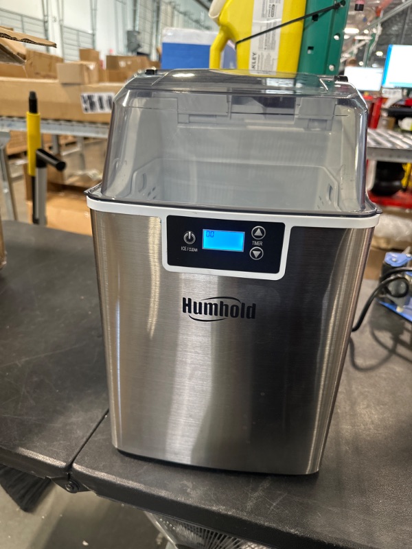 Photo 1 of HUMHOLD Nugget Ice Maker Countertop, 44Lbs Pebble Ice Per Day, 24Hrs Preset Program with Automatic Self Cleaning Function, Mini Pellet Ice Cubes Maker Machine for Home/Kitchen/Office/RV 44lbs Nugget Ice Maker silver 1