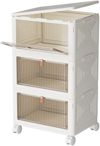 Photo 1 of 3Qt Plastic Storage Bins with Lids 3 Tier, Stackable Bins for Storage, Storage Boxes with Lids, Storage Containers, Multifunctional Folding Storage Bins for Bedroom, Living Room, Study, Toy Room