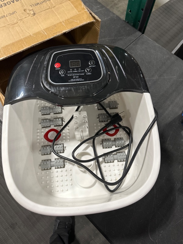 Photo 1 of Foot Spa Bath Massager with Heat, Bubble and Vibration, Digital Temperature Control, Pedicure Foot Soaker with 8 Rollers for Soothe and Comfort Feet