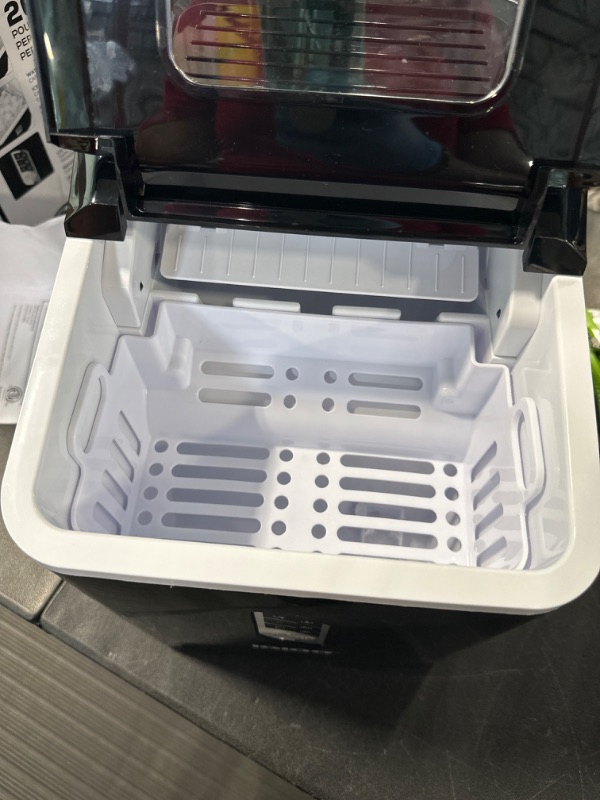 Photo 1 of Igloo Automatic Ice Maker, Self- Cleaning, Countertop Size, 26 Pounds in 24 Hours, 9 Large or Small Ice Cubes in 7 Minutes, LED Control Panel, Scoop Included, Perfect for Water Bottles, Mixed Drinks Black