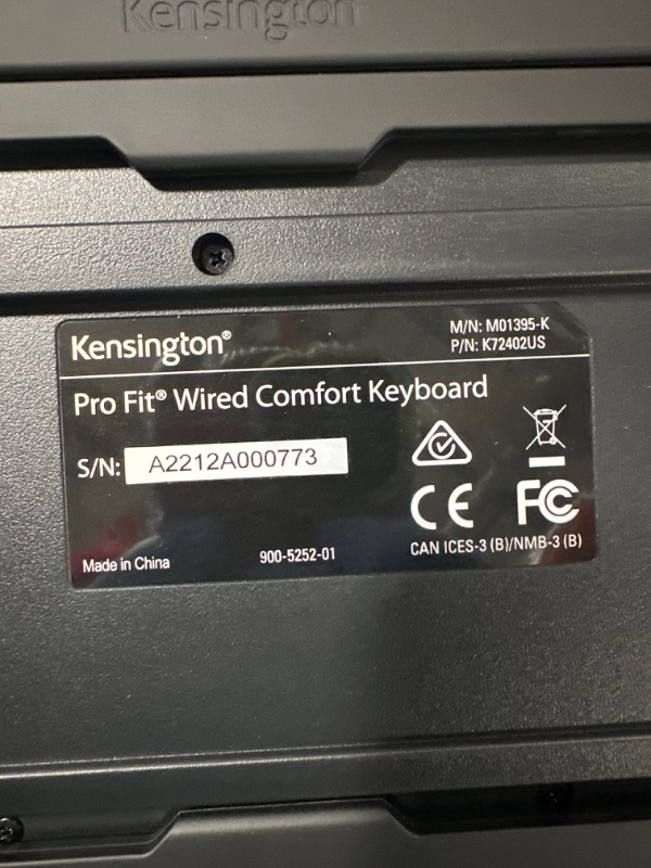 Photo 4 of Kensington Pro Fit Wired Comfort Keyboard (K72402US),Black