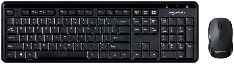 Photo 1 of Amazon Basics Wireless Computer Keyboard and Mouse Combo - Quiet and Compact - US Layout (QWERTY)