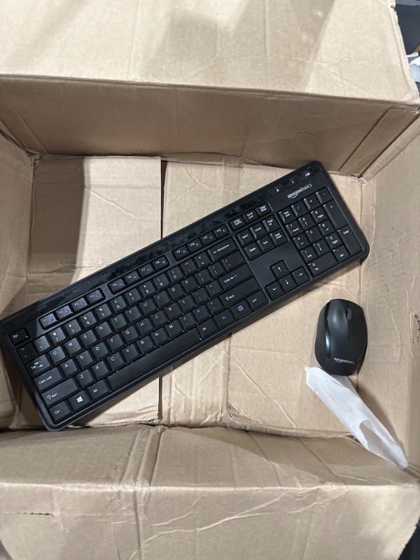 Photo 3 of Amazon Basics Wireless Computer Keyboard and Mouse Combo - Quiet and Compact - US Layout (QWERTY)