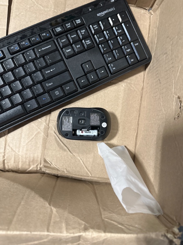 Photo 4 of Amazon Basics Wireless Computer Keyboard and Mouse Combo - Quiet and Compact - US Layout (QWERTY)