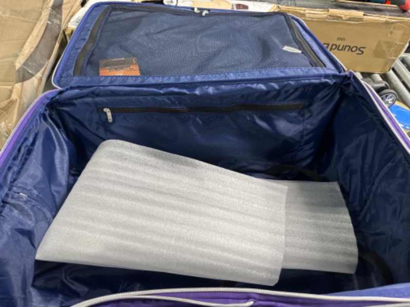 Photo 3 of ***USED***Traveler's Choice Lares Softside Expandable Luggage with Spinner Wheels, Purple, Checked 30-Inch Checked 30-Inch Purple