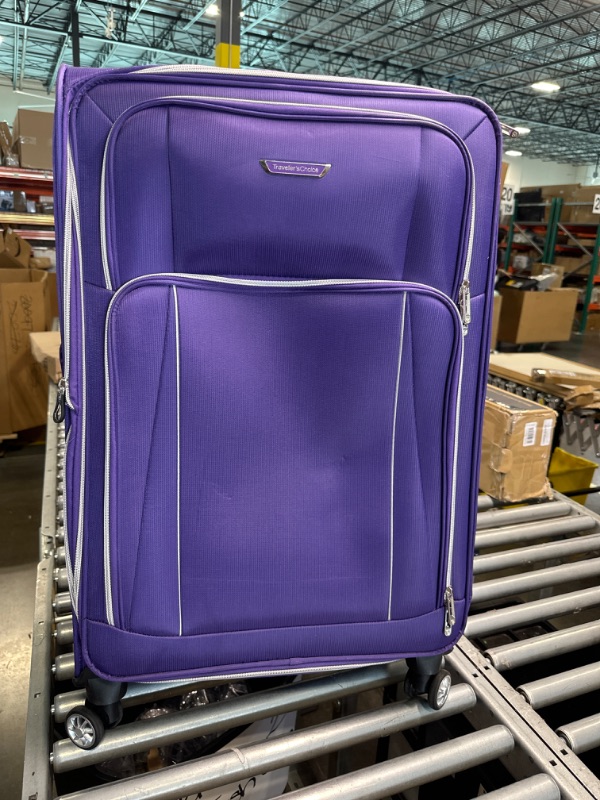 Photo 2 of ***USED***Traveler's Choice Lares Softside Expandable Luggage with Spinner Wheels, Purple, Checked 30-Inch Checked 30-Inch Purple