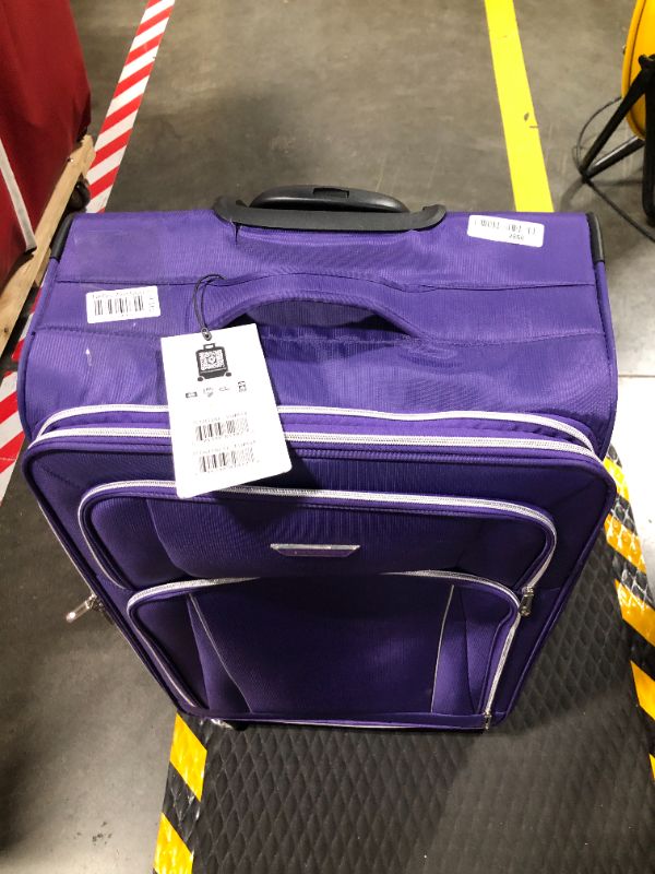 Photo 5 of ***USED***Traveler's Choice Lares Softside Expandable Luggage with Spinner Wheels, Purple, Checked 30-Inch Checked 30-Inch Purple