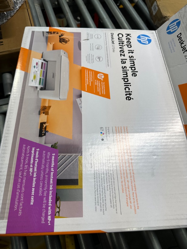Photo 1 of HP DeskJet 2734e Wireless Color All-in-One Printer with 9 Months Free Ink (26K72A)