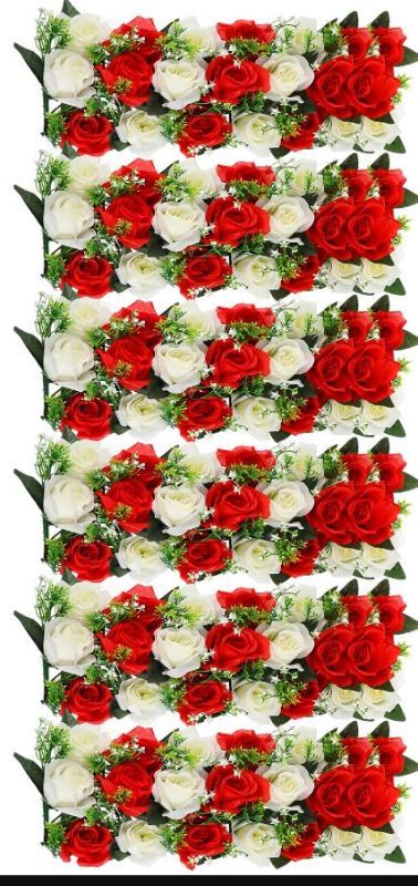Photo 1 of  6 PCS FLOWER CENTERPIECE FOR WEDDING DINING TABLE 19.6 INCH ARTIFICIAL FLORAL WEDDING FLOWER ARRANGEMENTS TABLE CENTERPIECES FOR PARTY EVENT FLORAL DINING TABLE RUNNER DECORATION (RED)
