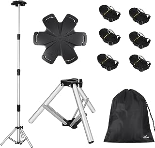 Photo 1 of Affordura Boat Cover Support Poles with Metal Tripod Base and Hexagon Top Cover, 27-71 inches Boat Cover Poles Adjustable with 12 Straps, Pontoon Cover Support Poles System (2 Pcs)