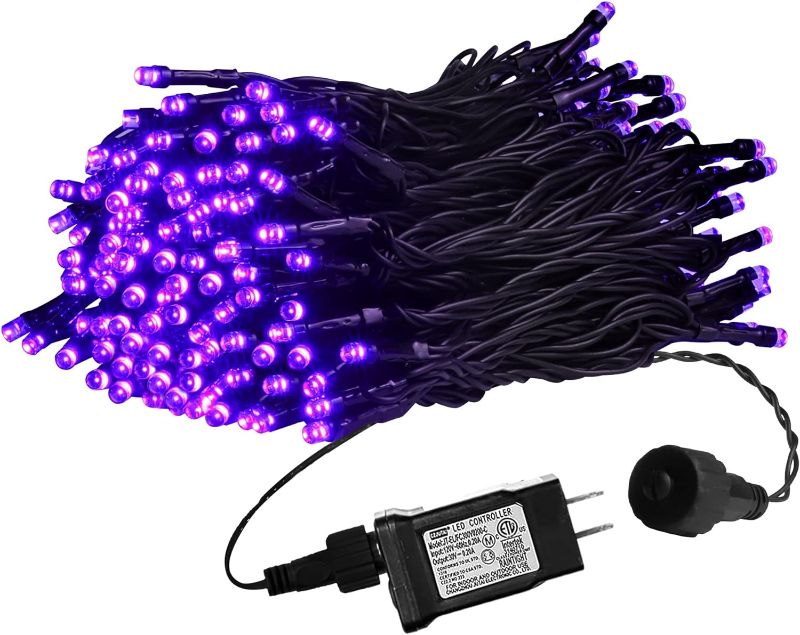 Photo 1 of 200 LED Purple Christmas Lights, 66Ft Plug in Waterproof LED Christmas Lights with 8 Modes for Outdoor Indoor Halloween Christmas Garden Party Decorations(Purple)