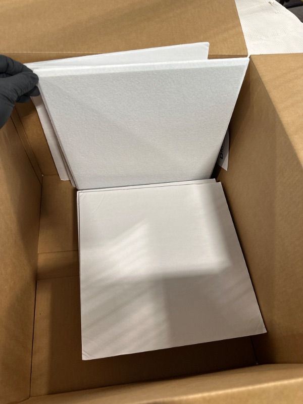 Photo 1 of 18 Pack White Acoustic Panels 12"X12"X 0.4"Soundproof Wall Panels Wall Decoration Sound Absorbing Panel High-Density Sound Deadening Panels Acoustic Treatment Panel For Home Studio Square white-square