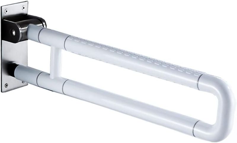 Photo 1 of 
Bath Grab Bar Stainless Steel Shower Handrail Safety Support Rail (White Foldable 60 cm / 24"