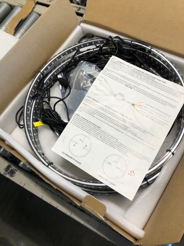 Photo 1 of Beatto 15.5 inch Double Row Wheel Ring Light Kit w/Turn Signal and Braking Functionand Can Controlled by remote and app Simultaneously with Lock Function