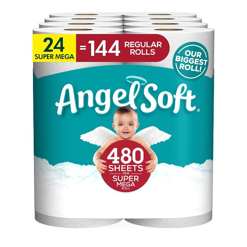 Photo 1 of Angel Soft Toilet Paper, 24 Super Mega Rolls, 6 Count (Pack of 4)