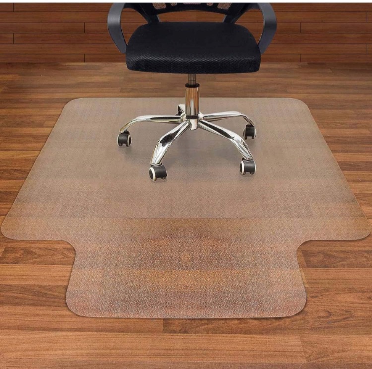 Photo 1 of AiBOB Office Chair Mat for Hardwood Floors, 45 X 53 in, Heavy Duty Floor Mats for Computer Desk, Easy Glide for Chairs, Flat Without Curling 