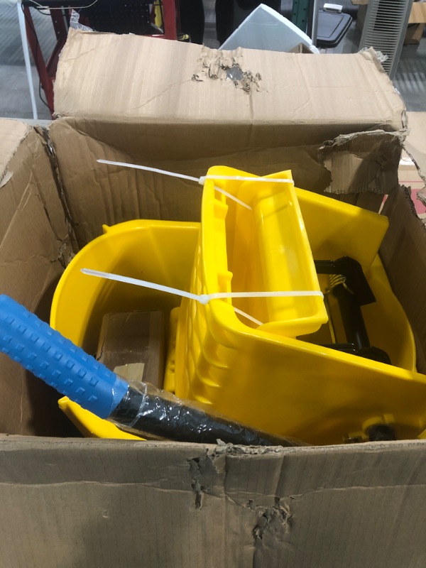 Photo 2 of Dryser Commercial Mop Bucket with Side Press Wringer, 26 Quart, Yellow