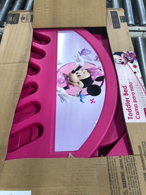 Photo 3 of Delta Children 3D-Footboard Toddler Bed, Disney Minnie Mouse Minnie Mouse Bed