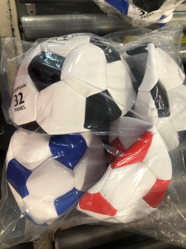 Photo 1 of 4 SOCCER BALL 2 BLACK, 1 BLUE, 1 RED